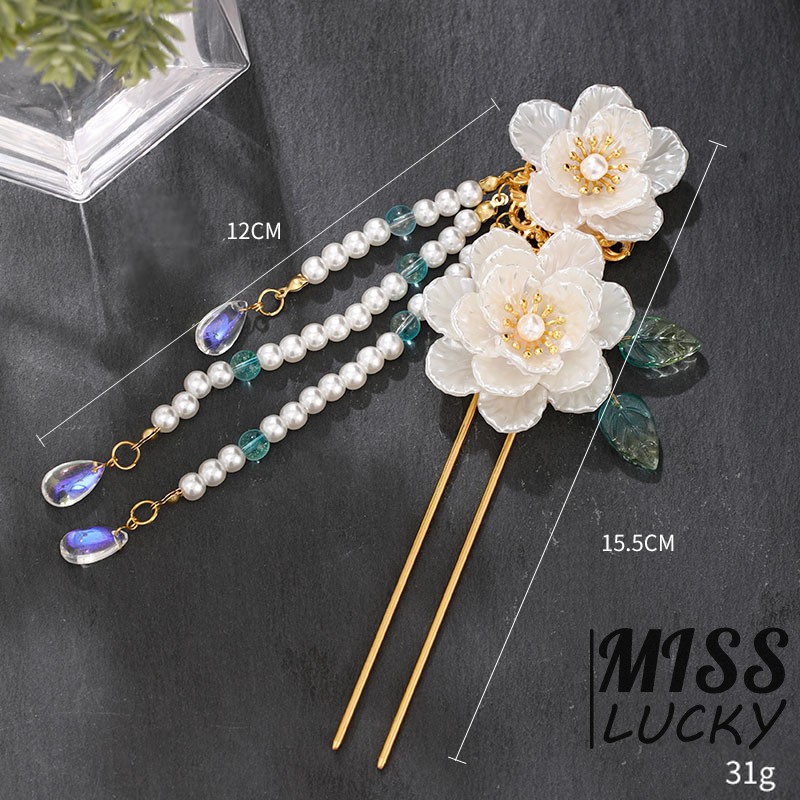 Trâm Cài Tóc Hình Hoa Đính Ngọc Trai Thanh Lịch Cho Nữ