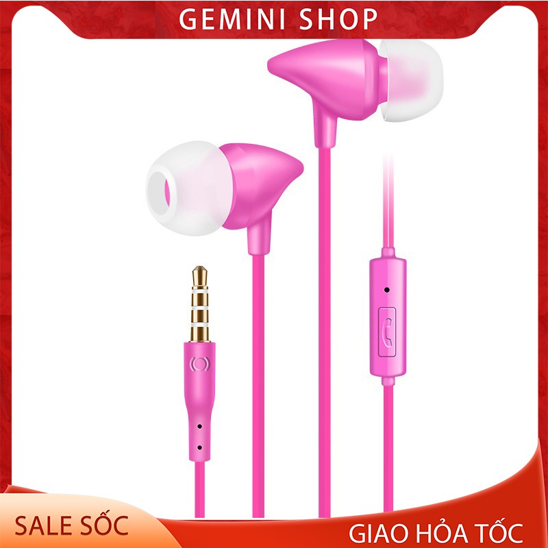 Tai Nghe Có Dây 3.5mm QR1 nhét tai in ear có mic Cho điện thoại giá rẻ GEMINI SHOP