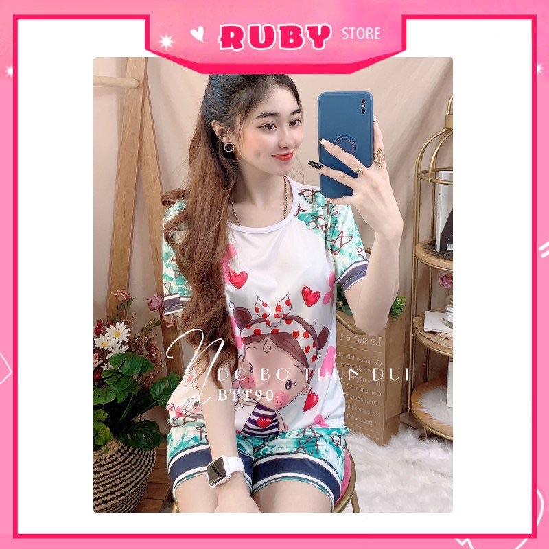 Đồ bộ thun nữ mặc nhà chất đẹp in hình Búp Bê dễ thương ❤️ Rubystorevn