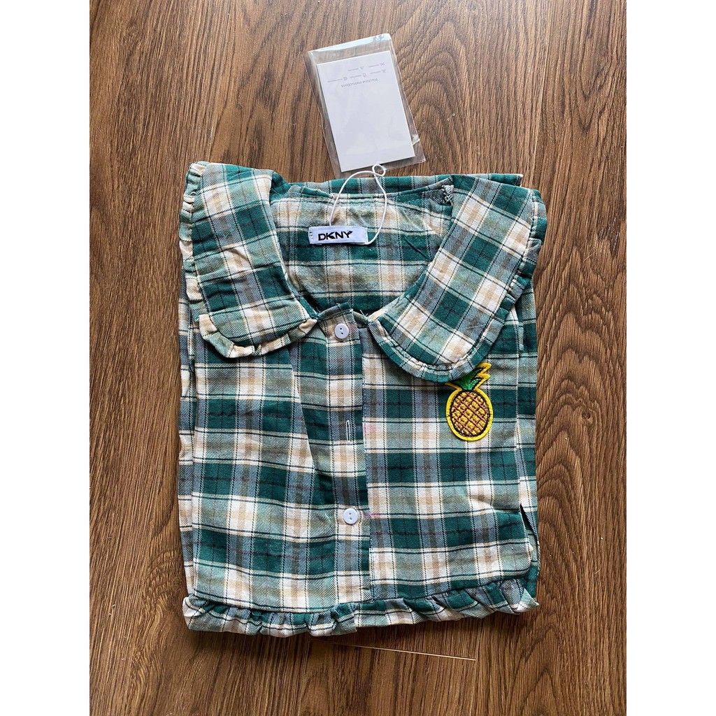 Váy baby doll cổ bẻ váy hai dây kẻ caro xanh baby doll trái dứa siêu xinh dễ thương thời trang nữ váy công chúa đầm cute | BigBuy360 - bigbuy360.vn