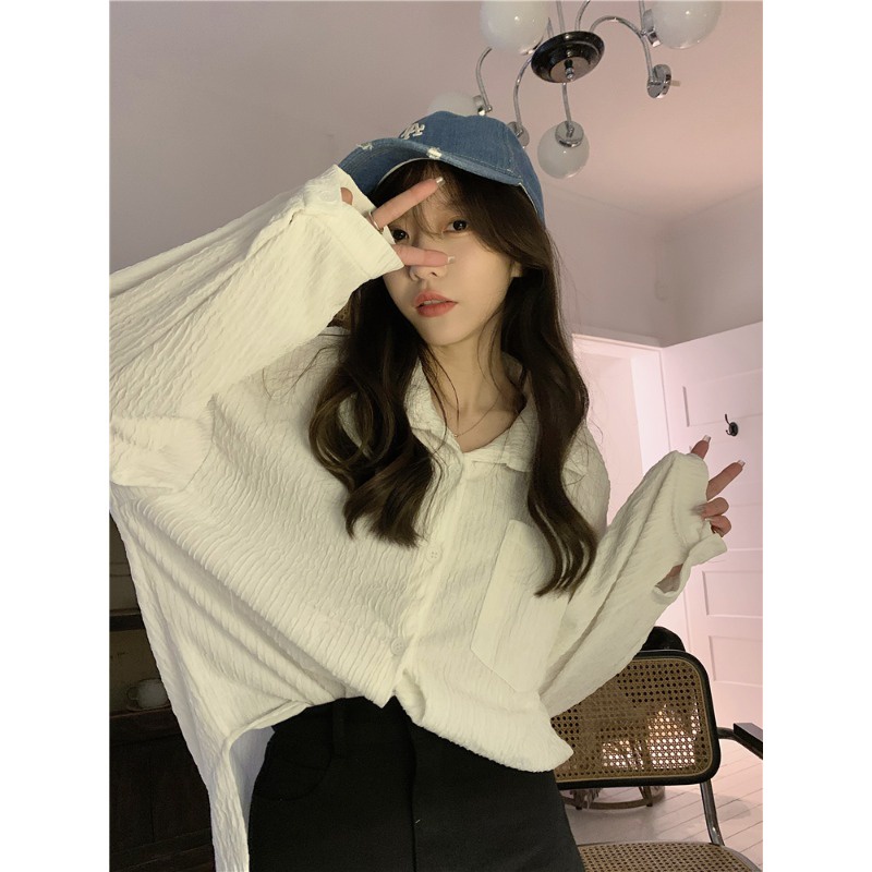 Áo Sơ Mi Tay Dài Chống Nắng Phong Cách Hàn Quốc Thời Trang Mùa Hè Cho Nữ