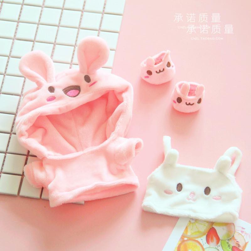 Outfit áo hoodie tai thú cho doll 20-22cm