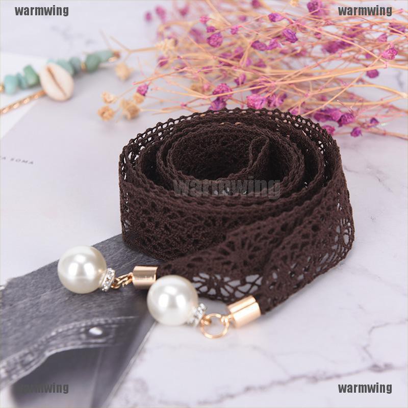 Thắt Lưng Dây Tua Rua Rỗng Đính Hạt Ngọc Trai Thời Trang Cho Nữ