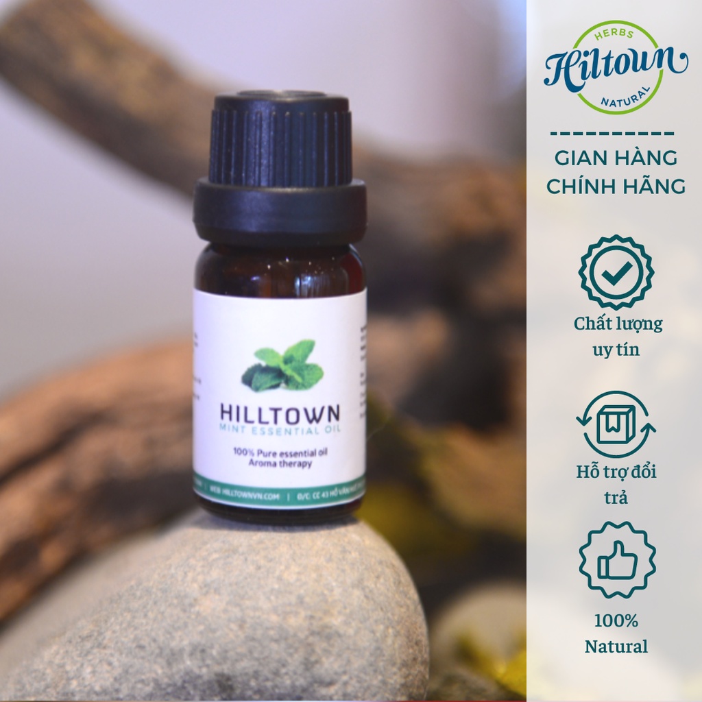 Tinh dầu bạc hà HILLTOWN cao cấp, xông phòng tạo hương thơm the mát, sach khuẩn, lọ 10ml