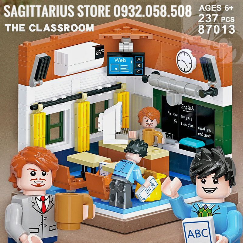 Combo 4 Bộ Lego Lắp Ráp Mô Hình Phòng Học , Gym , Milk Tea & Phòng Thí Nghiệm