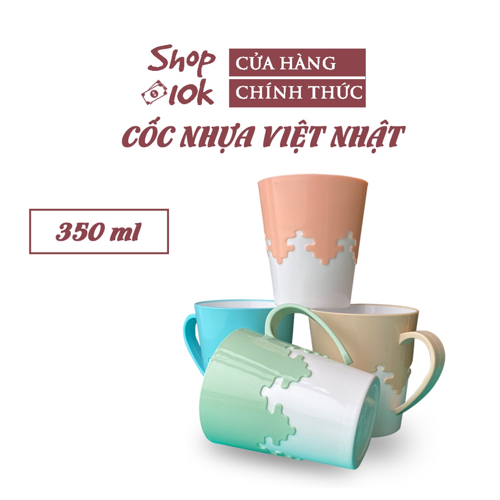 Cốc Uống Nước Việt Nhật 6266 - Cốc Nhựa 2 Màu Chịu Nhiệt Tốt Có Quai Cầm Tiện Lợi (CVN02)