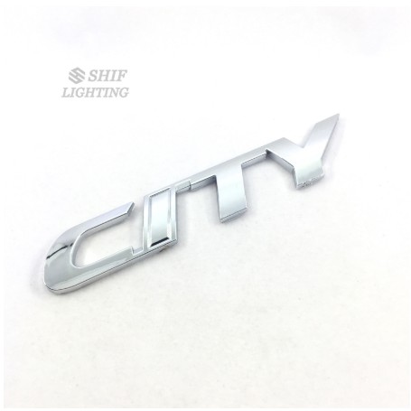 Logo xe Honda Chữ City dán sau đuôi cốp xe nhựa mạ crom