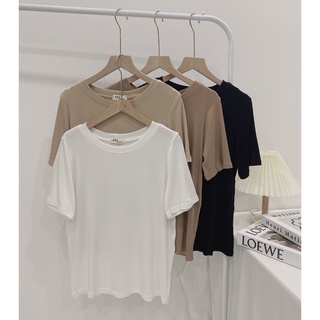 [ATN04.DN] Áo Thun Trơn Cổ Tròn Dáng Basic, Thun Nữ Cộc Tay Co Dãn March,Clothes