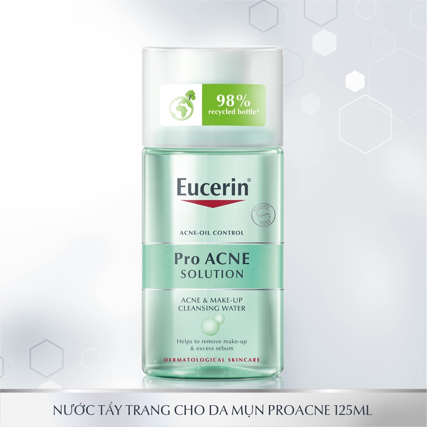 COMBO Eucerin ProAcne Gel Rửa Mặt Và Tẩy Trang Chuyên Biệt Cho Da Nhờn Mụn (75ml+125ml)