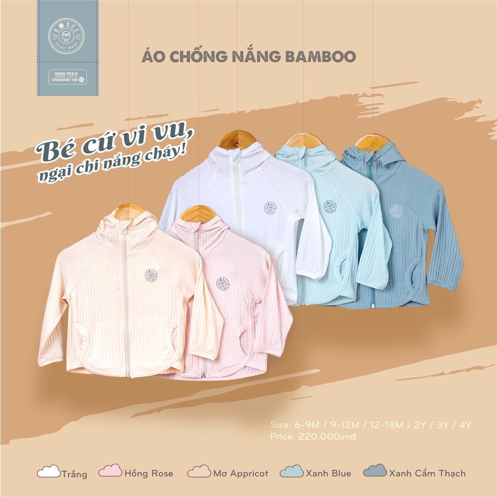Áo chống nắng trẻ em HRNEE vải bamboo 2 lớp chống nhiệt cho bé trai bé gái HNEE hnree Việt Nam