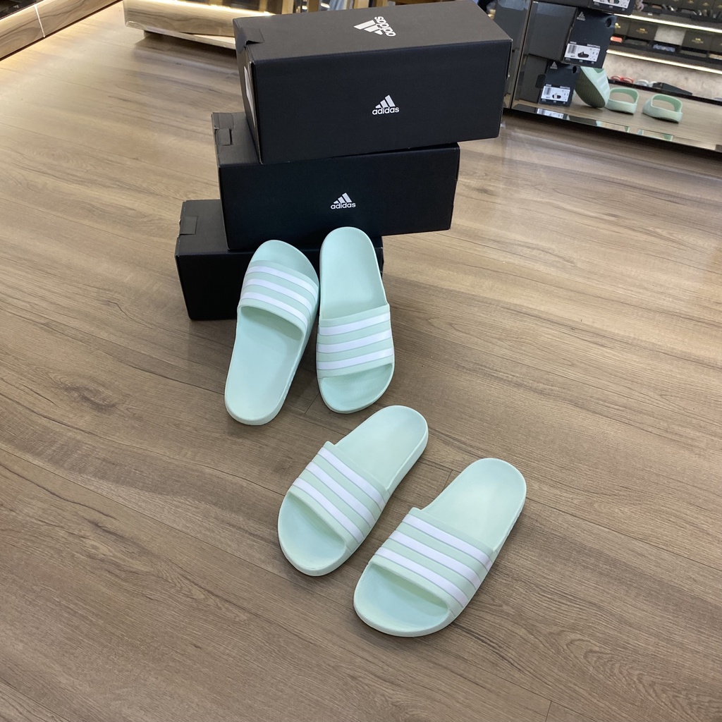 HÀNG CHÍNH HÃNG - DÉP ADILETTE AQUA SLIDE - XANH MINT - *MINT/WHITE LOGO* - 2021** - Code: FY8106