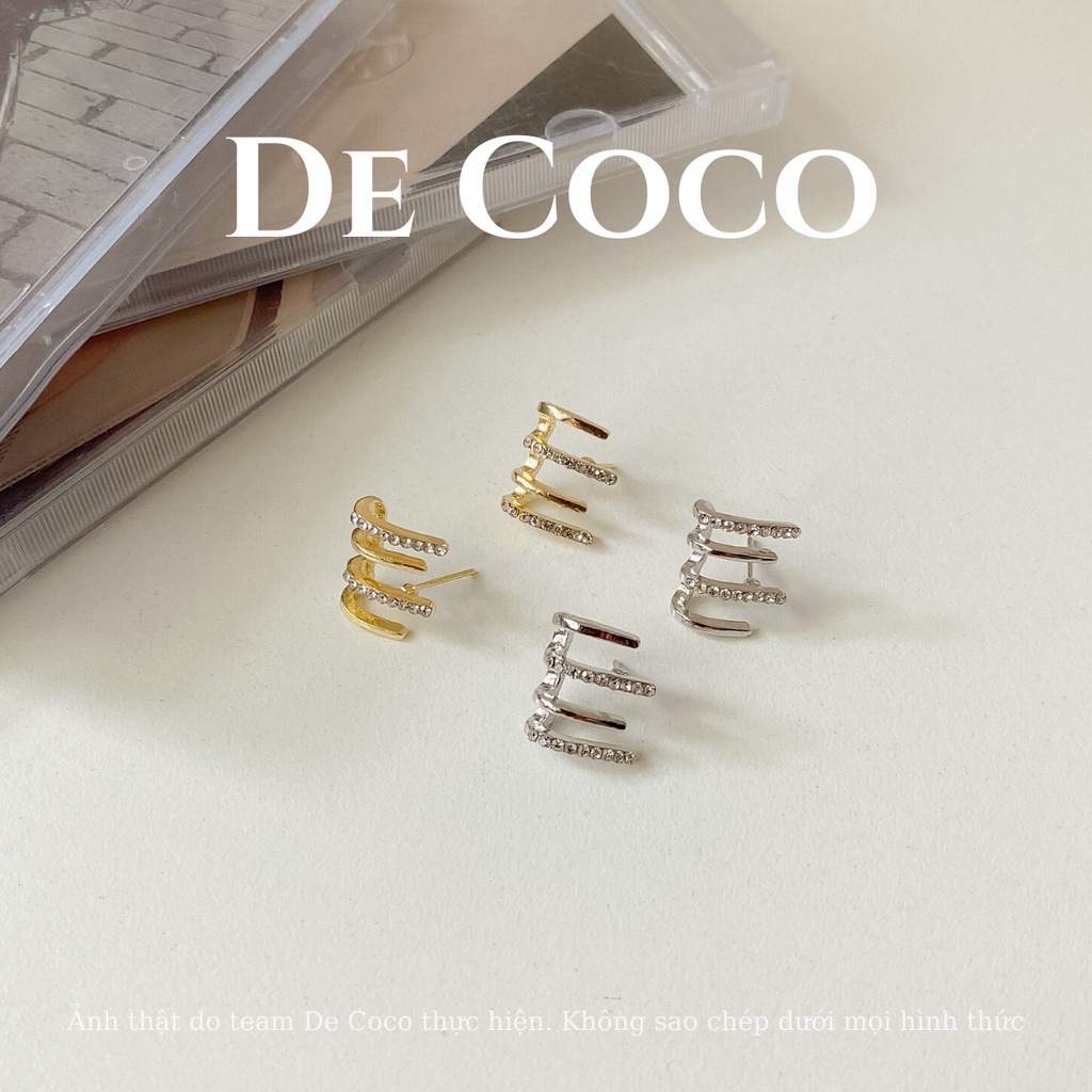 Khuyên tai bạc 925 Basic triple hoops decoco.accessories