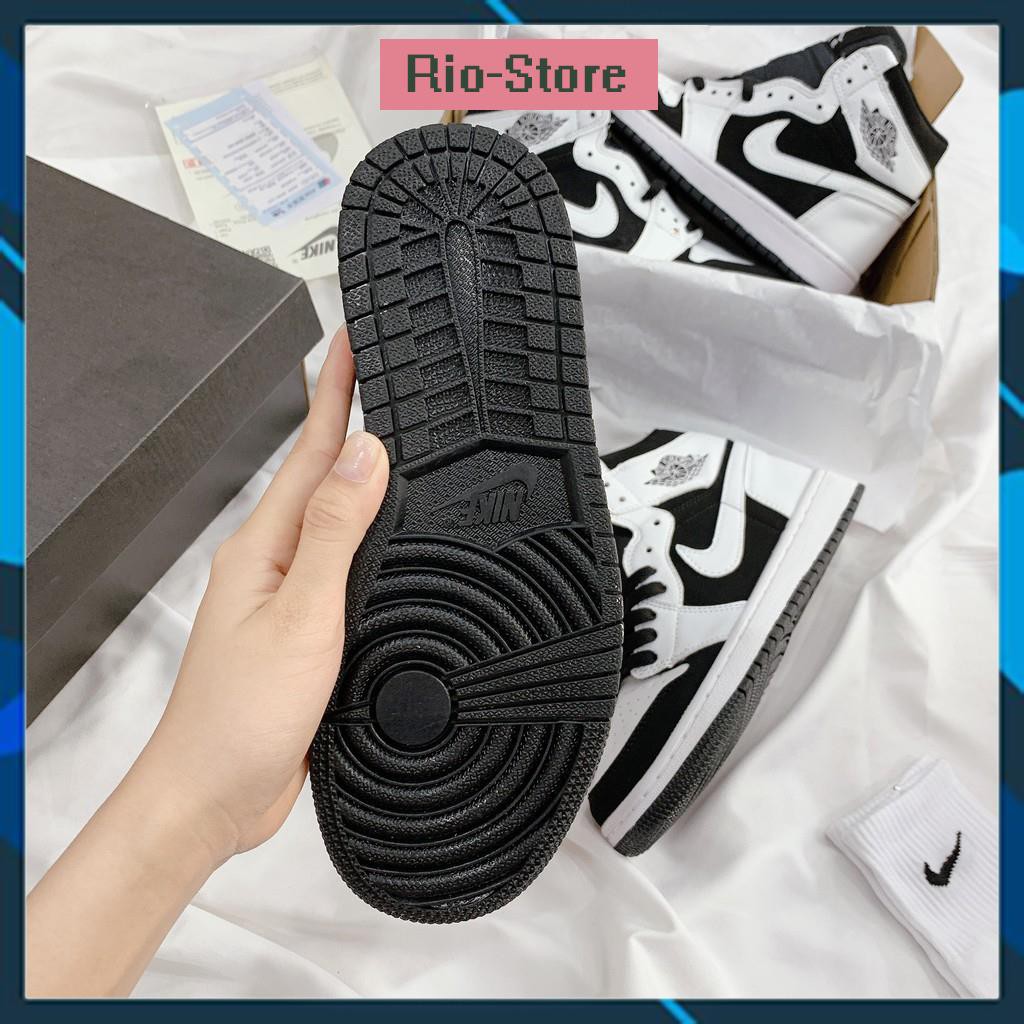 Giày Sneaker 𝗷𝗼𝗿𝗱𝗮𝗻 𝟭 𝗽𝗮𝗻𝗱𝗮 Cổ Cao 🌟FULL BOX BILL🌟 jd1 nam nữ Trắng Đen..-Rio