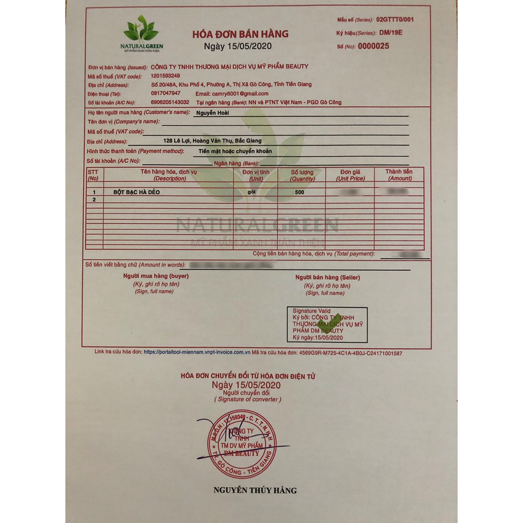 Bột đắp mặt nạ Bạc Hà gói 100gr | Thế Giới Skin Care