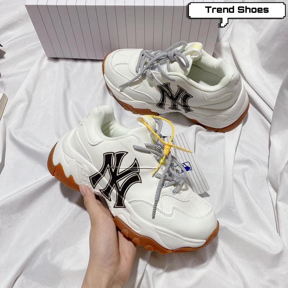 Đế Tách+ Tặng Tất Cao CổGiày Sneakers Nam Nữ- Giày MLB NY Đế Nâu In 3d Đế Cao 5cm Hàng 11 Trung