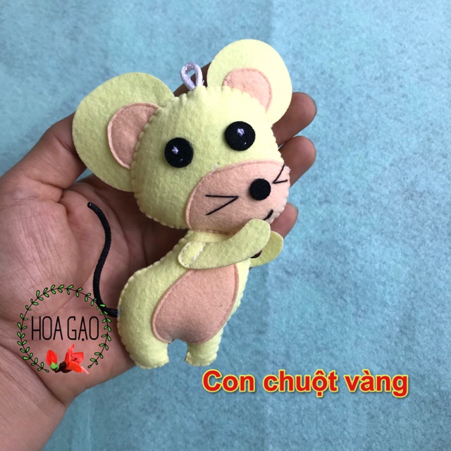 Treo nôi, móc khoá chuột vàng handmade CAO CẤP