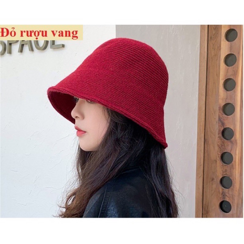 (Siêu Xinh, giá mở hàng) Mũ len bucket dệt kim phong cách Hàn Quốc
