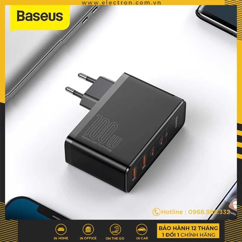 Bộ sạc nhanh đa năng Baseus GaN2 Pro Quick Charger 100W dùng cho Smartphone/ Tablet/ Macbook / Laptop