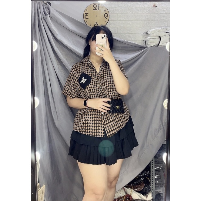 [Mã SKAMFSW175 giảm 10K đơn 50K] Áo sơmi nữ hoạ tiết bigsize từ 65 đến 90kg (ảnh mẫu chụp tại shop) | BigBuy360 - bigbuy360.vn