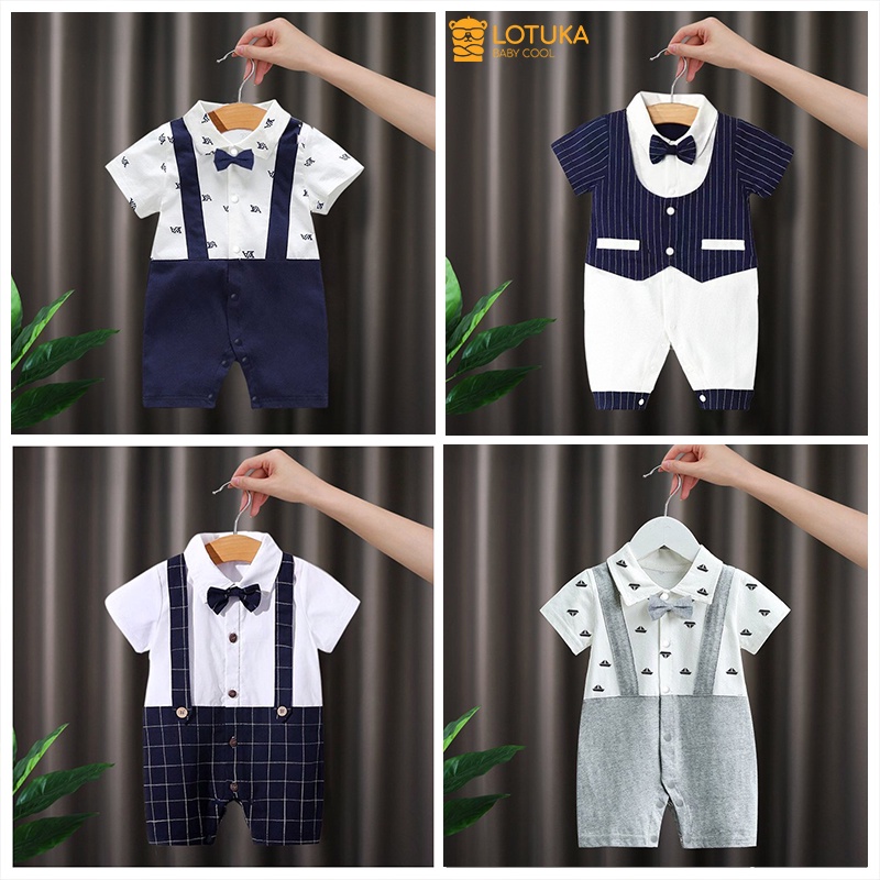 [Vải CAO CẤP] Body Công Tử Cộc Tay chất Cotton Mềm Mịn mẫu Body cho Bé Trai Bé Gái Dễ Thương từ 0 đến 12 tháng