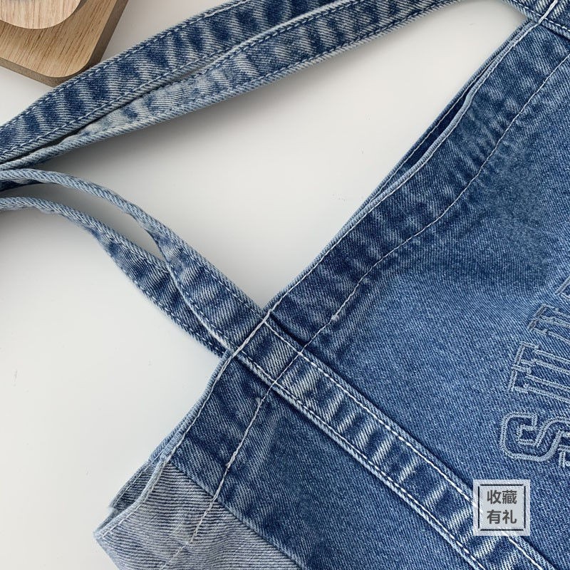 SALE Túi vải Túi xách vải denim cỡ lớn thời trang Hàn Quốc cho nữ Công suất cao 2022