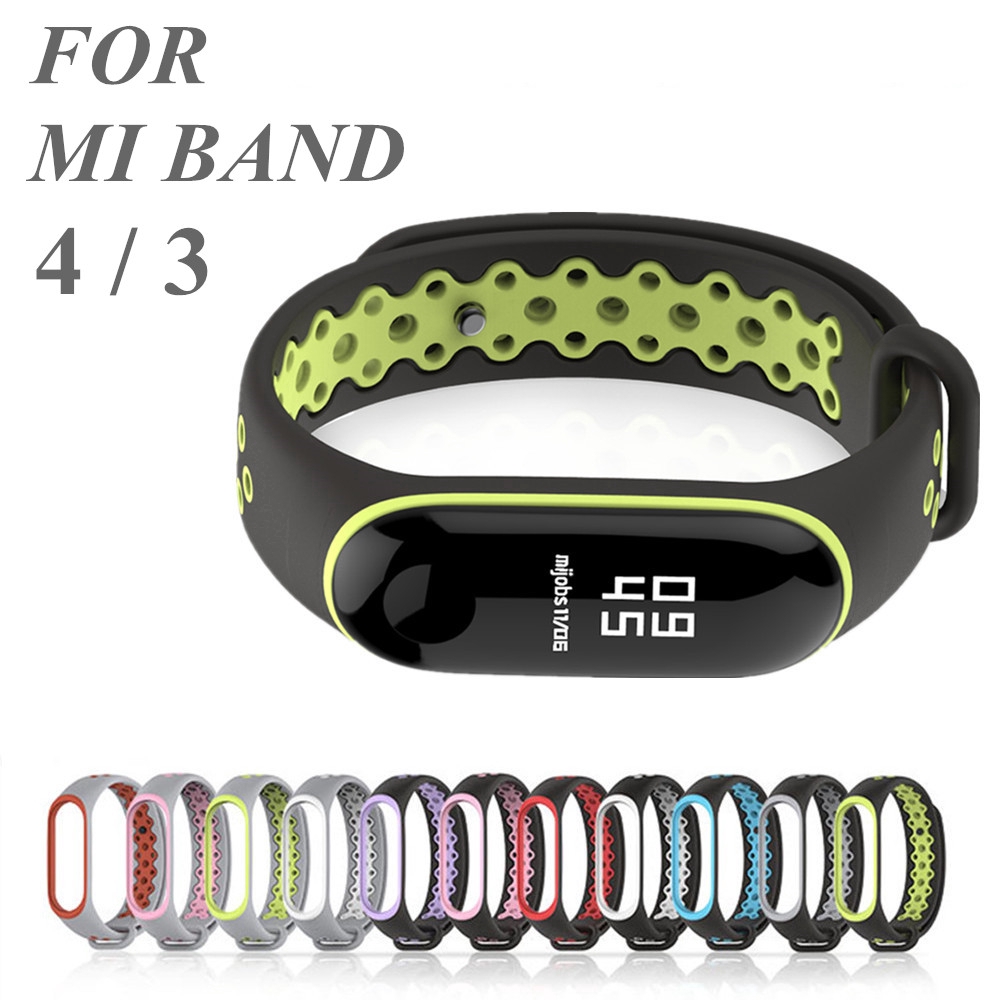 Dây Đeo Thay Thế Chất Liệu Silicon Màu Trơn Cho Xiaomi Mi Band 3 4 Mi Band3 Mi Band