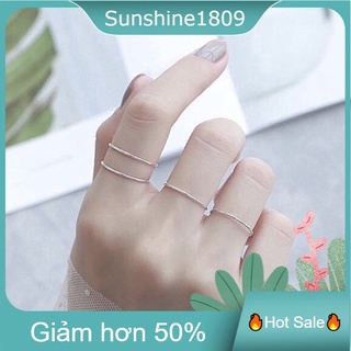 Nhẫn Nữ Bạc Ta Kiểu Dáng Tròn Trơn Basic Đơn Giản