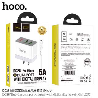 Bộ sạc nhanh 2 cổng usb 5a hoco dc28