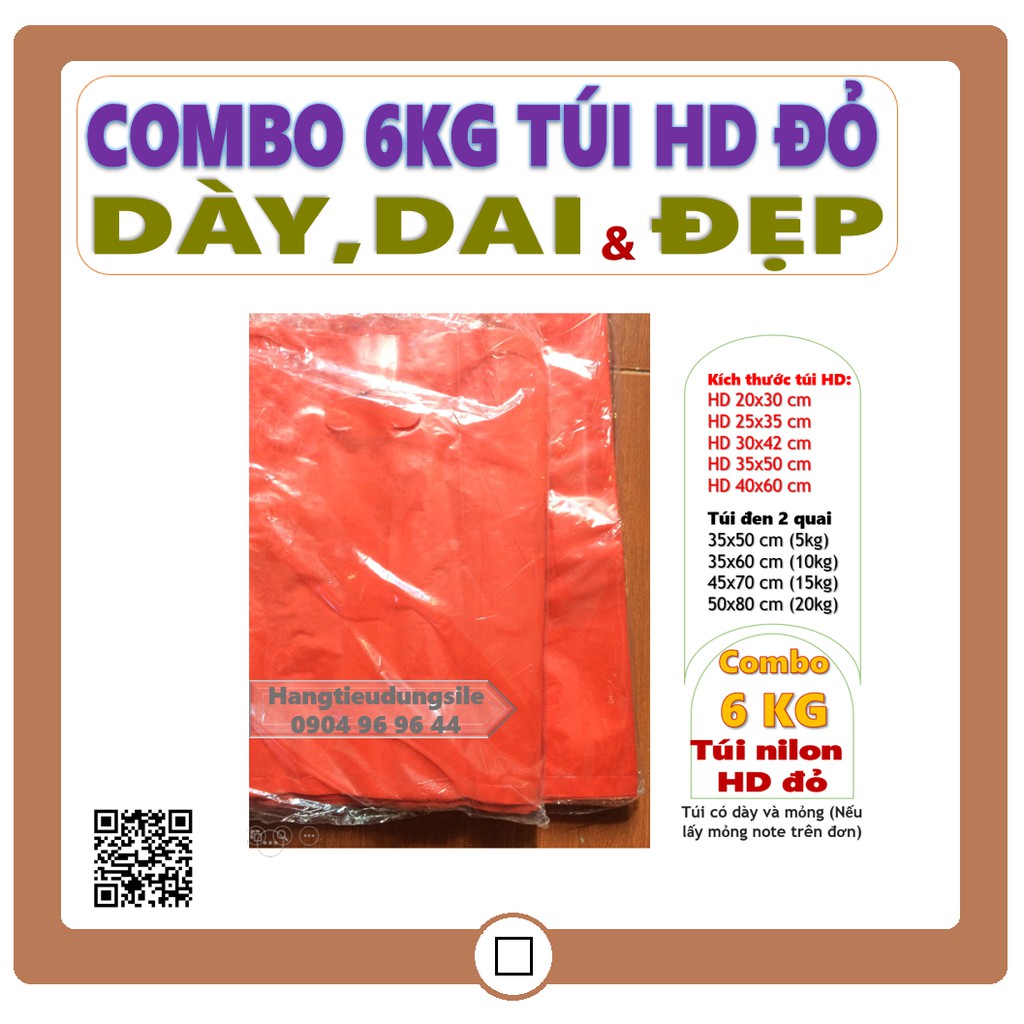 Combo 6kg túi nilon đựng hàng tuỳ chọn
