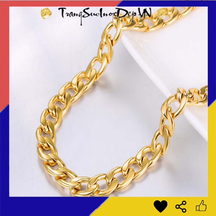 Dây chuyền inox kiểu lặc đơn 10ly mạ vàng phong cách DJ HIPHOP RAPPER sáng đẹp, bền màu, độc đáo, cá tính