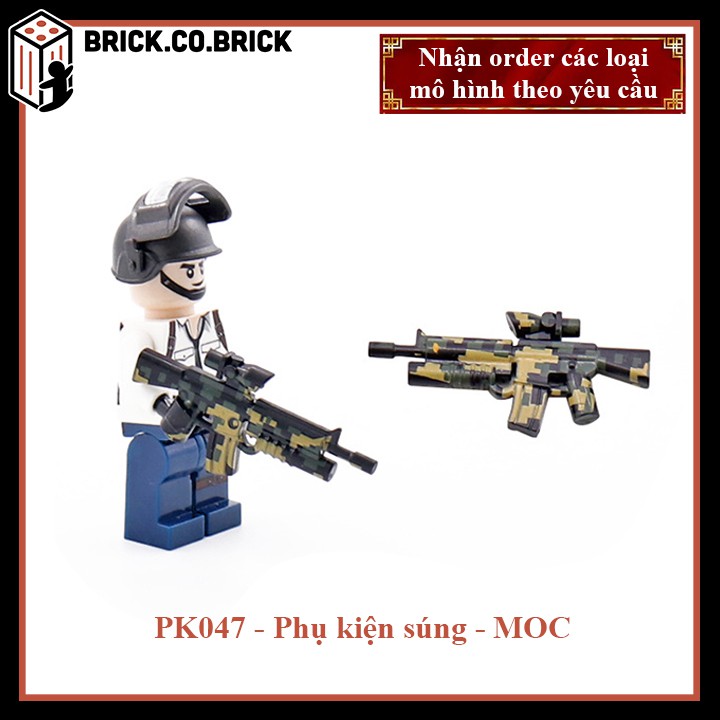 Phụ kiện MOC Army- Vũ Khí Vỉ Súng - Đồ chơi lắp ráp minifig và non-lego mô hình sáng tạo trang trí quân đội- PK043-PK047