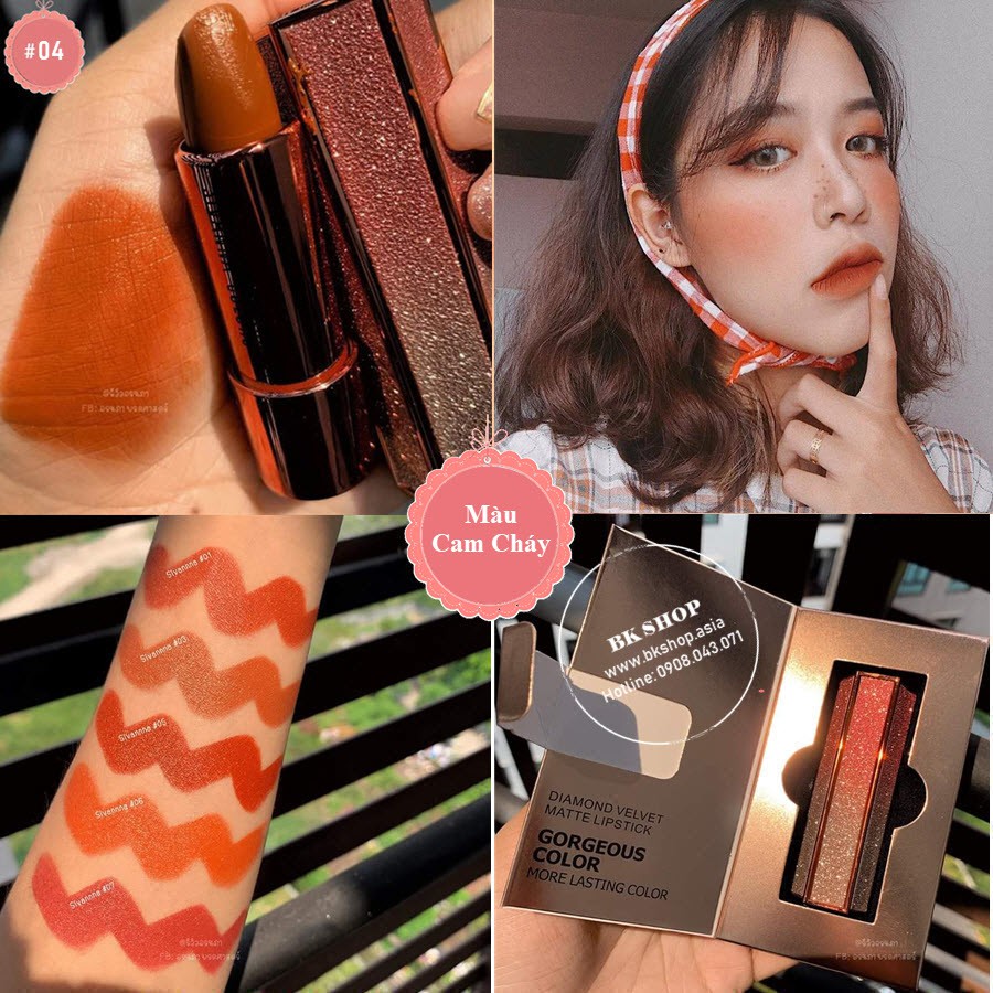 [ An Toàn] Son Lì Mướt Môi Sivanna Colors Velvet Matte Lipstick HF6019