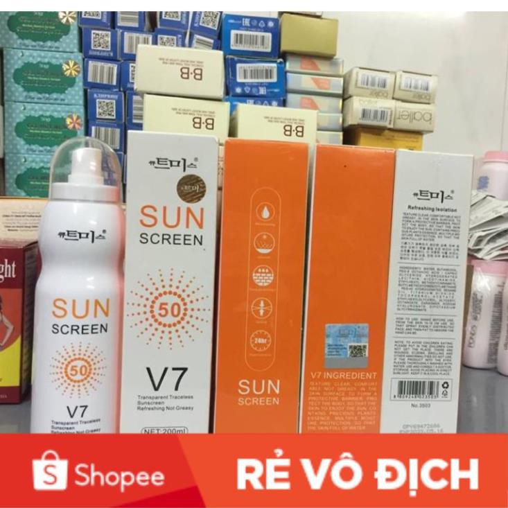 Xịt chống nắng hàn quốc sun screen v7