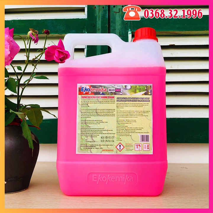 Nước Rửa Xe Không Chạm - Dung Dịch Rửa Xe Ô tô, Xe Máy EKOKEMIKA Bio 20 - 5L(chính hãng) TĂNG 2 KHĂN LAU ĐA NĂNG