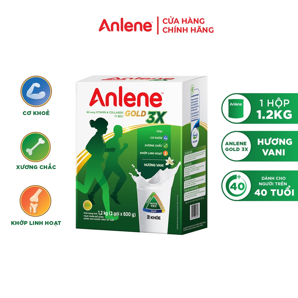 Sữa bột Anlene Gold 3X 1,2Kg Mới