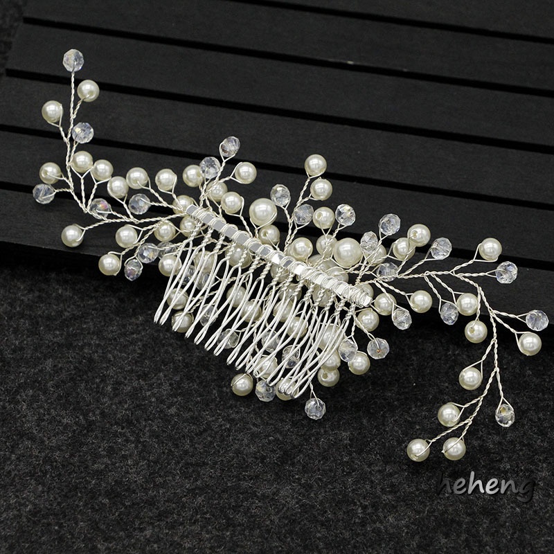 Lược Cài Tóc Cô Dâu Đính Ngọc Trai Giả Sang Trọng