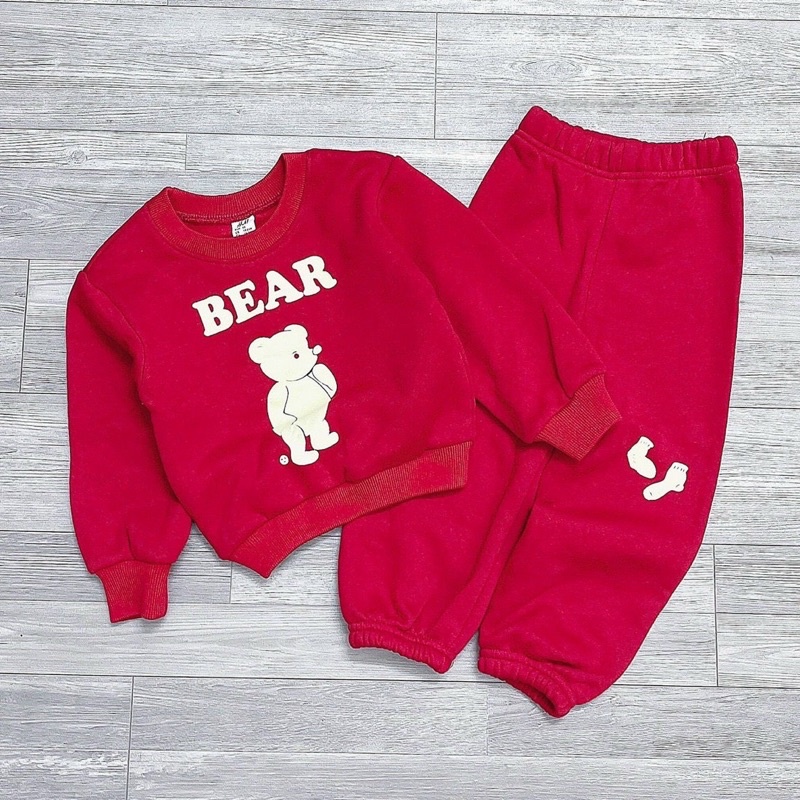 HT Bán sỉ set bộ bear đỏ cho bé