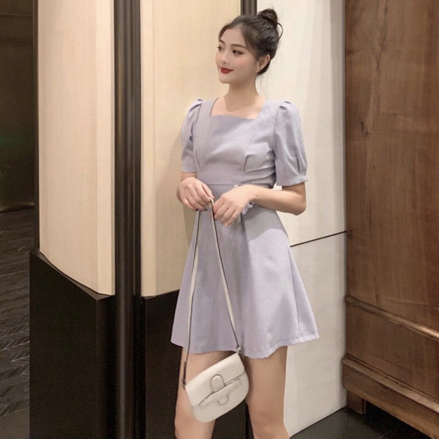 Đầm xám 4 nút thắt eo (kèm hình thật) | BigBuy360 - bigbuy360.vn
