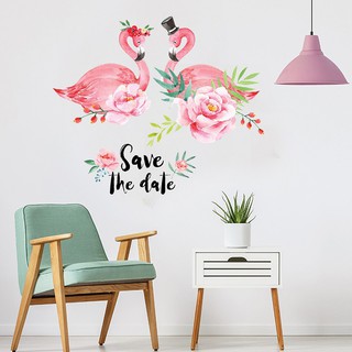 Decal Dán Tường Đôi Hồng Hạc