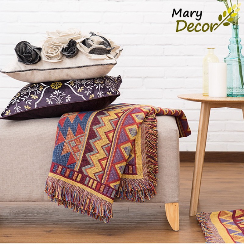 (1.8*2.3m&amp;2.3*2.75m) Phủ sofa họa tiết độc đáo ấn tượng Mary Decor - Phong cách Bohemian bốc lửa PS10