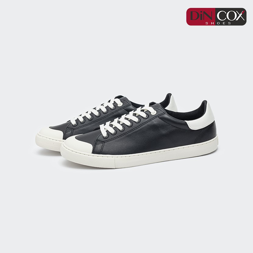 Giày Sneaker Da Nam DINCOX C13 Cách Điệu Sáng Tạo Black/White