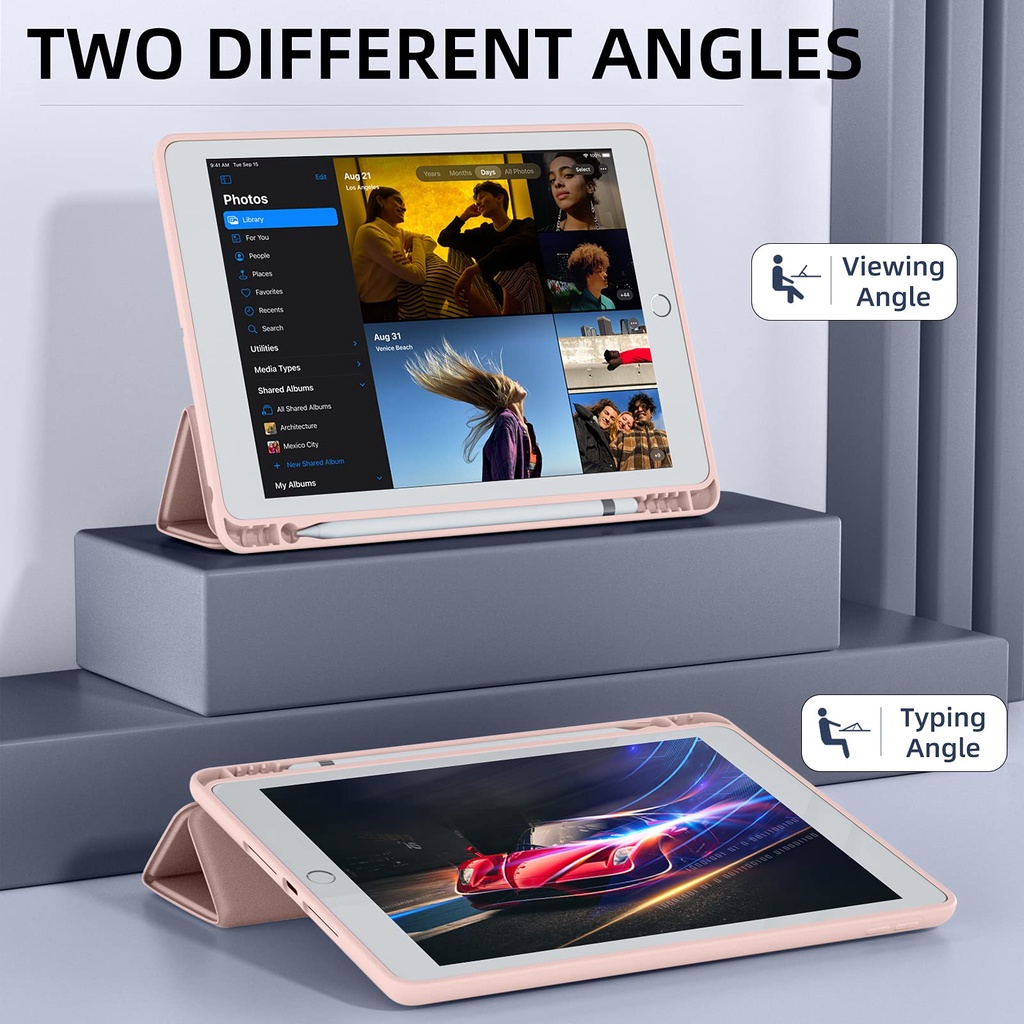 Ốp Máy Tính Bảng Có Ngăn Đựng Bút Chống Rơi Cho Ipad Pro 11/12.9 Inch Mini 6th Air 3/4th Gen 9.7 10.2 Inch