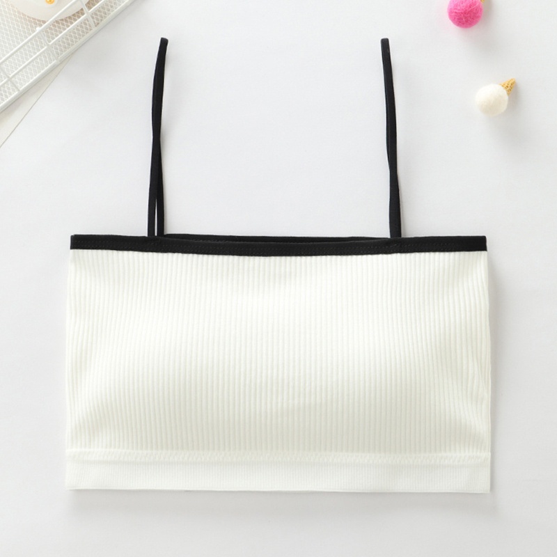Áo Bra Dạng Ống Hai Dây Có Mút Đệm Ngực Màu Sắc Tương Phản Dành Cho Bạn Nữ Tuổi Teen