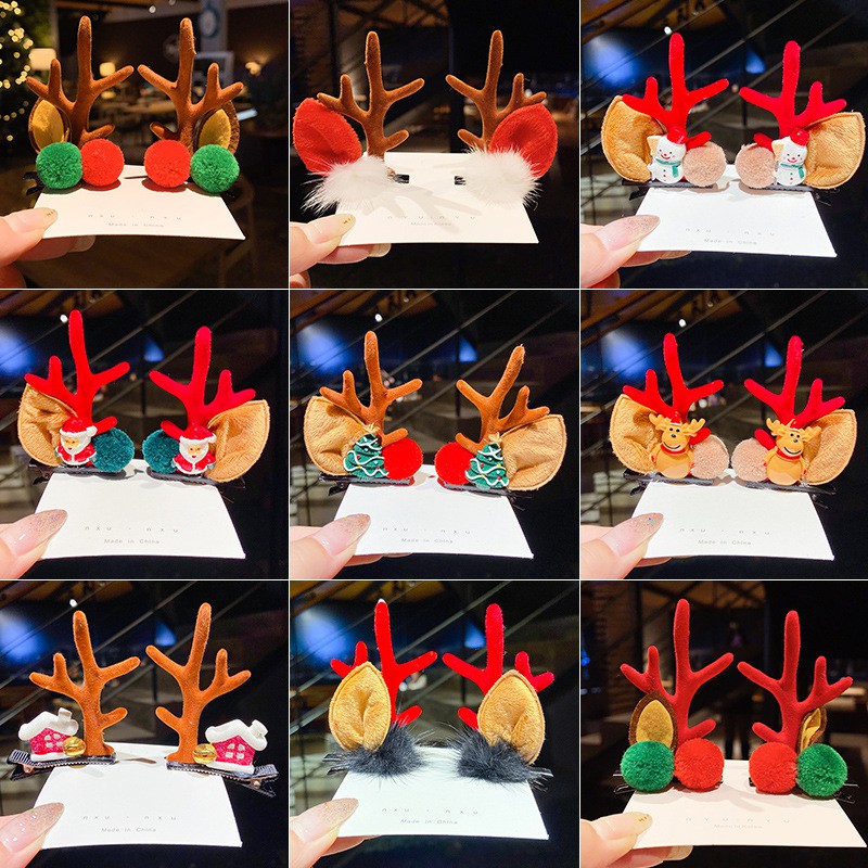 Siêu phẩm mùa noel, set 2 cái kẹp tóc sừng hươu xinh đẹp mùa noel, bộ đôi làm đẹp cho tóc, những món đồ vô tri