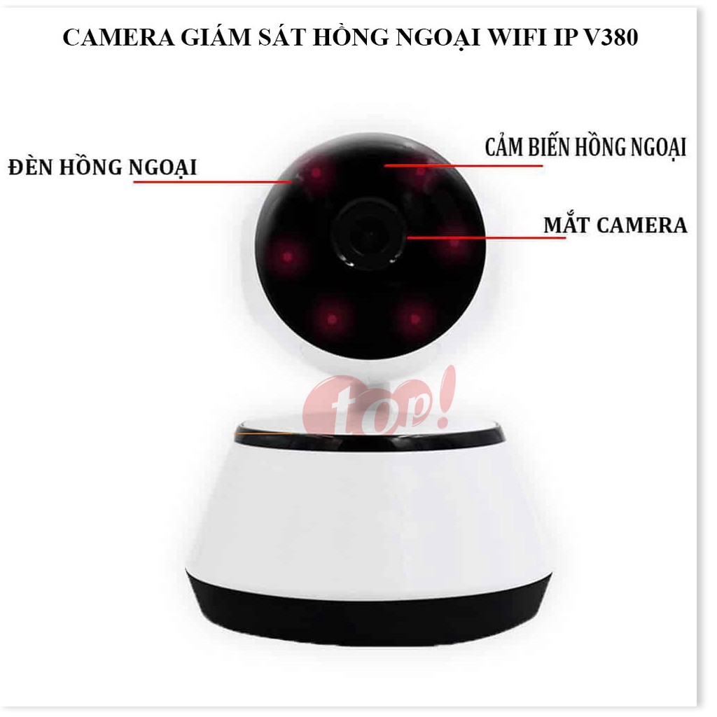 Camera Wifi Ip V380 ✔Chính Hãng✔️ Kết nối không dây qua điện thoại, Đàm thoại 2 chiều, Xoay 360.