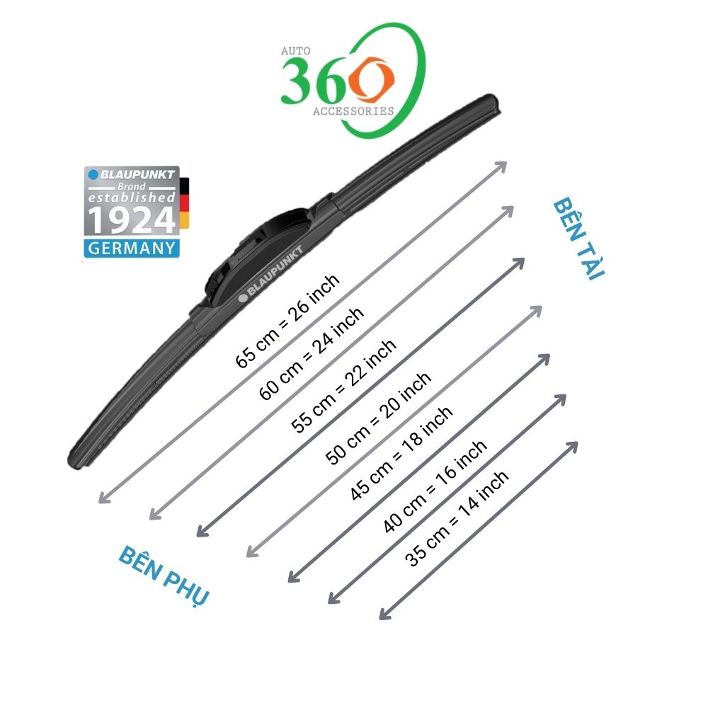 Gạt mưa ô tô cao cấp chính hãng cần gạt mưa ô tô móc U dùng chung cho xe du lịch xe tải Blaupunkt Velocity