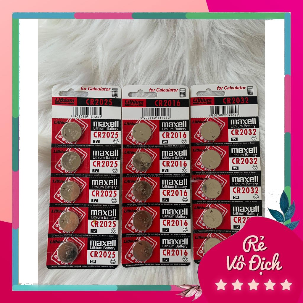 Pin Cmos Maxell CR2016 Lithium 3V Vỉ 5 Viên