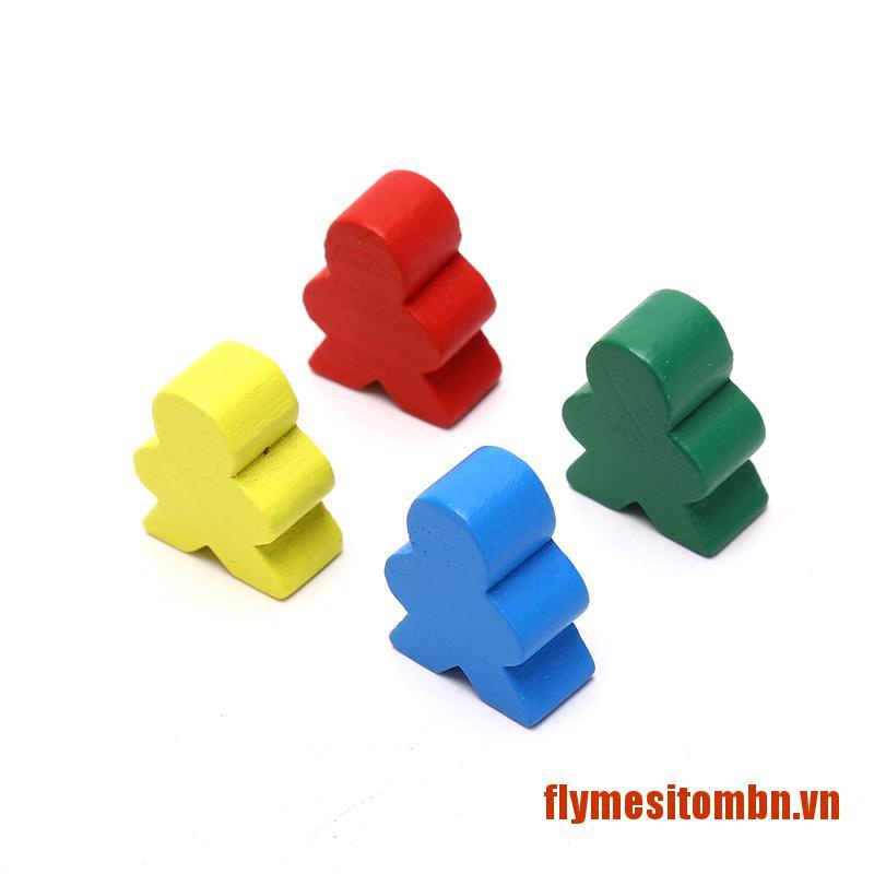 SITOM 10*Wooden Humanoid Pawn Chess Pieces Standard  Meeple Board Game Accessorie