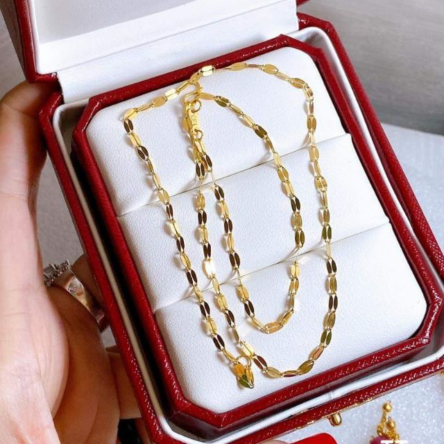 Dây chuyền lá me vàng mỏng nhẹ