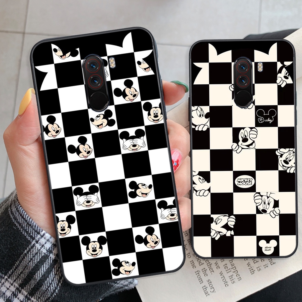 Ốp lưng Xiaomi Pocophone F1 trái tim họa tiết caro, mikey họa tiết beabrick kaws cute